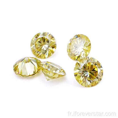 Diamant en pierre de Moisanite de couleur jaune clair